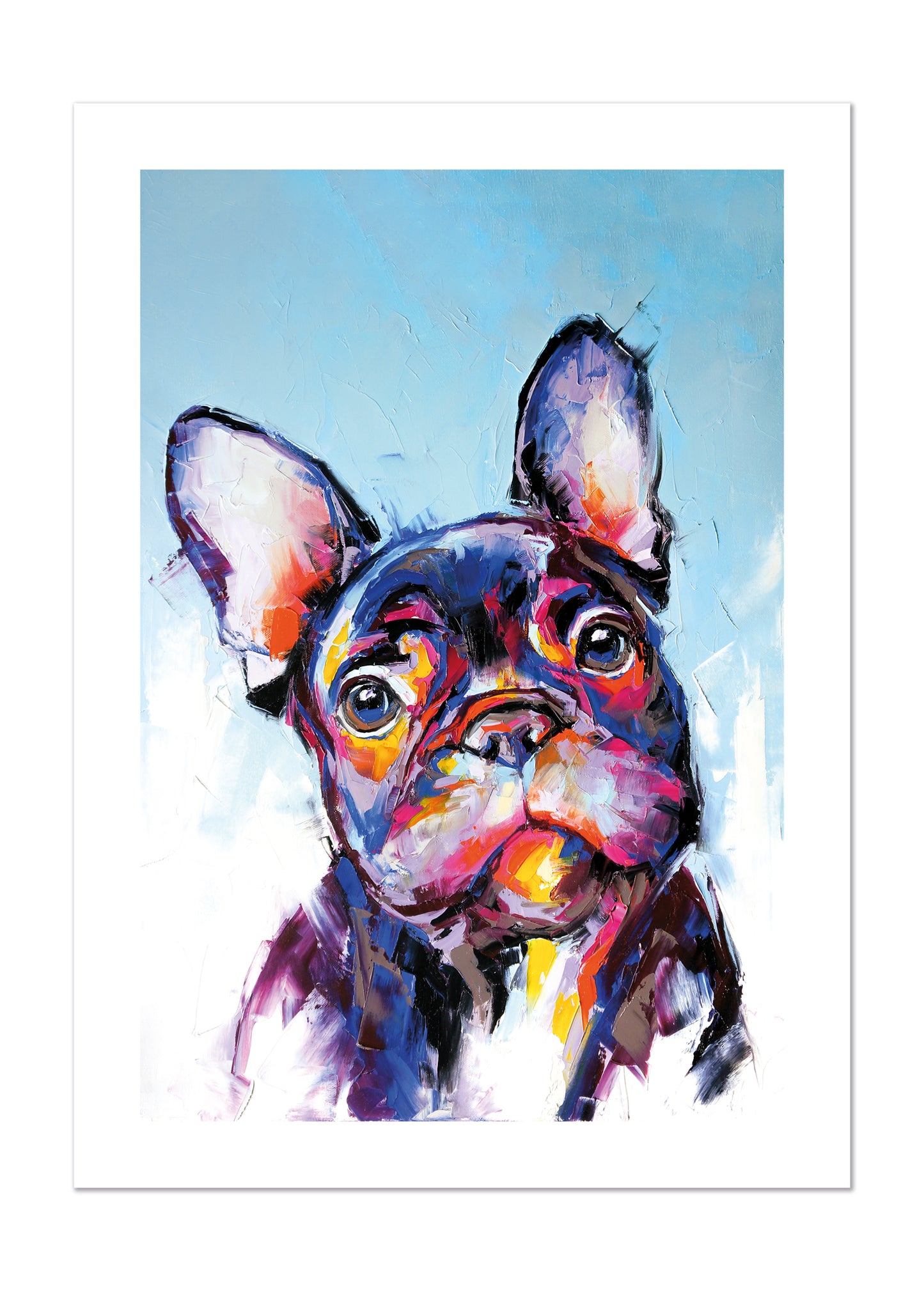 Grafikkult® Französische Bulldogge Deko Poster | Wandbilder als Kunstdruck | Für Wohnzimmer oder Schlafzimmer | Poster ohne Bilderrahmen