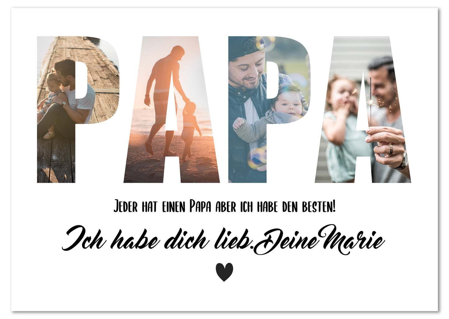 Personalisiertes Foto-Poster für Papa als PDF-Datei
