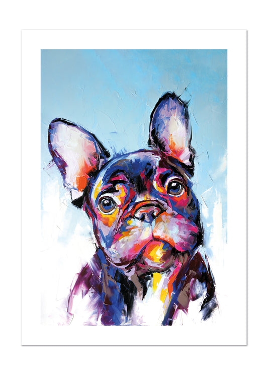 Grafikkult® Französische Bulldogge Deko Poster | Wandbilder als Kunstdruck | Für Wohnzimmer oder Schlafzimmer | Poster ohne Bilderrahmen