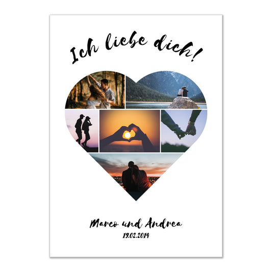 Herz Fotocollage als PDF-Datei per E-Mail